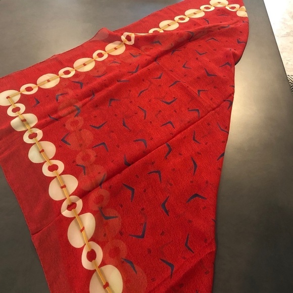 BVLGARI Red Square Scarf 34x34 - Picture 1 of 4
